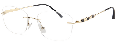 Women Urban Eyeglasses : Bethel - Gold Black - SpecSMART Eye Clinic (Diagonal View)